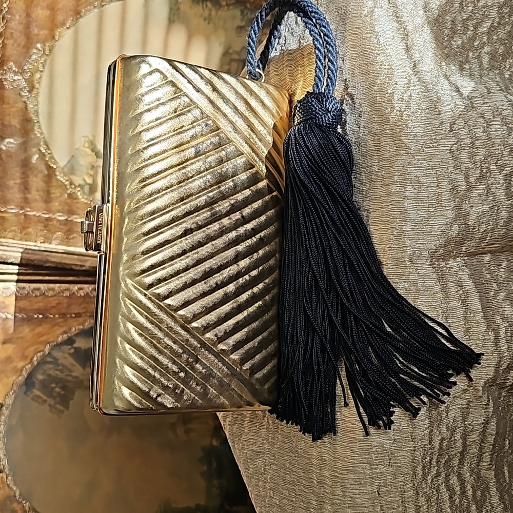 Reece Hudson Gold Tone Clutch Bag